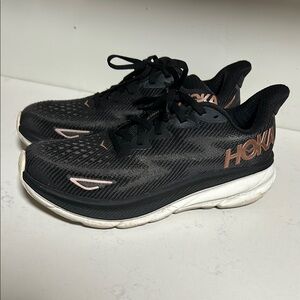 HOKA ONE CLIFTON 9 BLACK COPPER BCPR WOMEN'S Running Walking Shoes SZ 9B